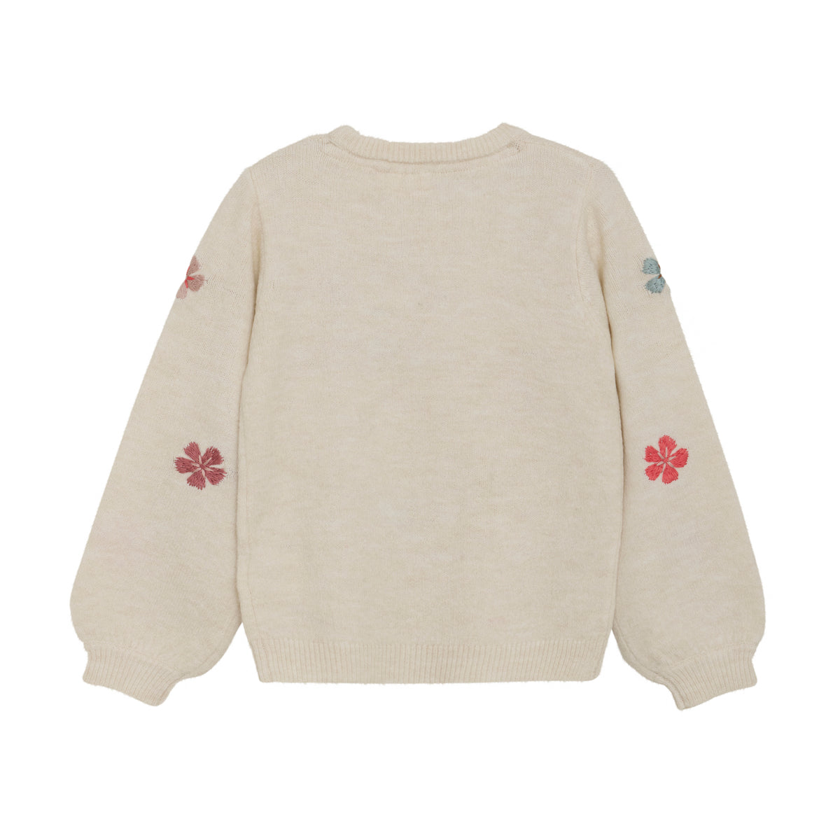 Minymo - Flower Embroidered All Over Knit Pullover Sweater