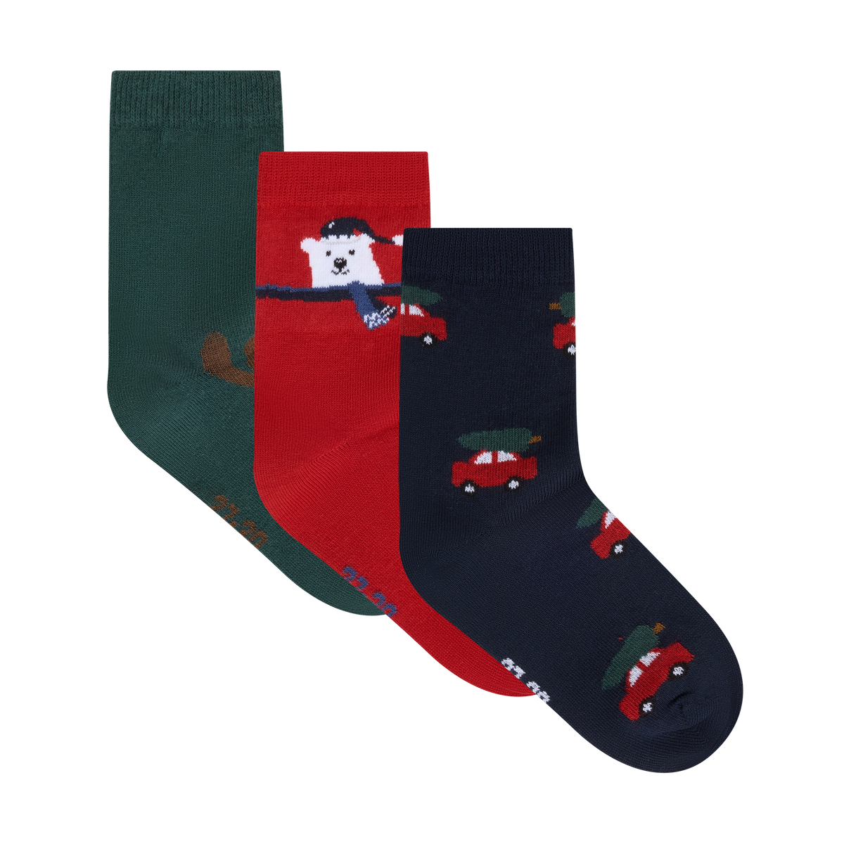 Minymo Cotton Christmas Socks 3 Pack, Boys