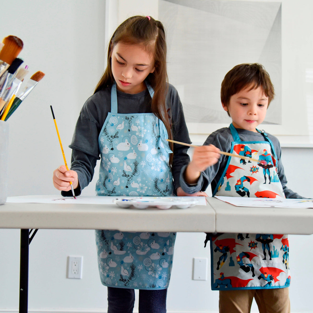 Urban Infant - Little Helper Kids Apron, Washable Cotton/Poly - Dinosaurs: SMALL