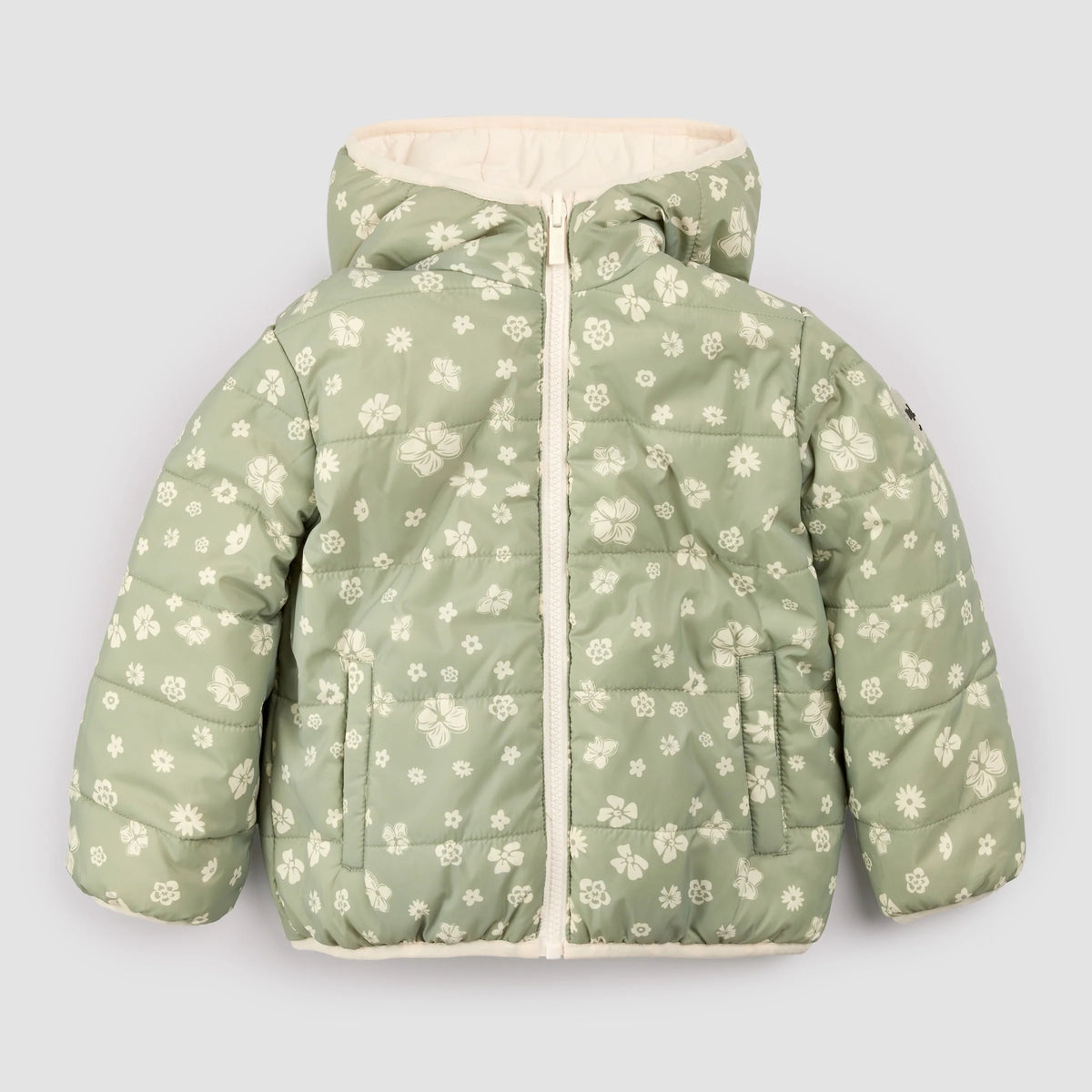 Miles The Label - Sage Floral Print on Birch Reversible Jacket
