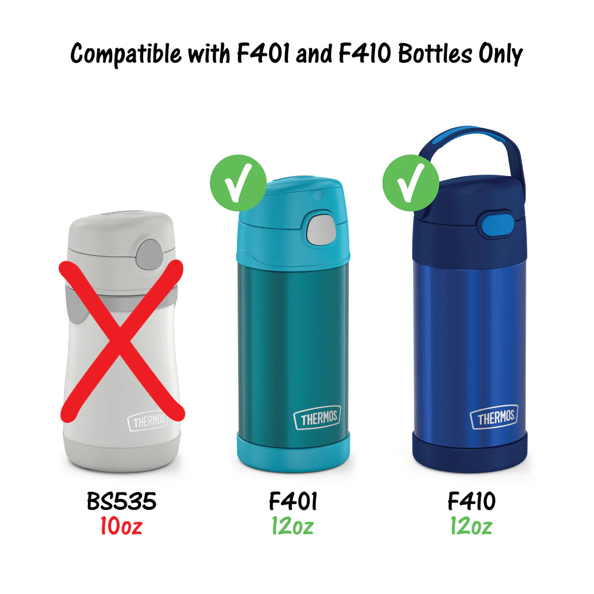 Thermos F401/F410 Replacement Straw Set - 2 Pack, Clear