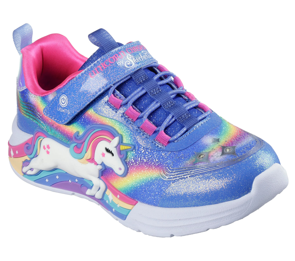 Skechers S-Lights Unicorn Chaser light-up sneaker for girls