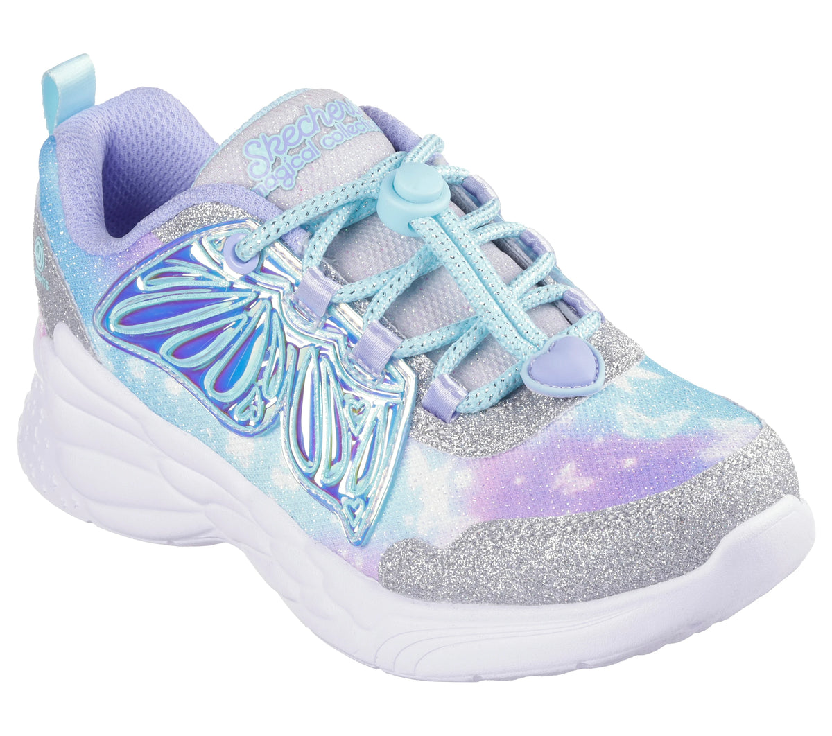 Skechers Dream Racer Wing Brites girls sneaker in Silver/Lavender