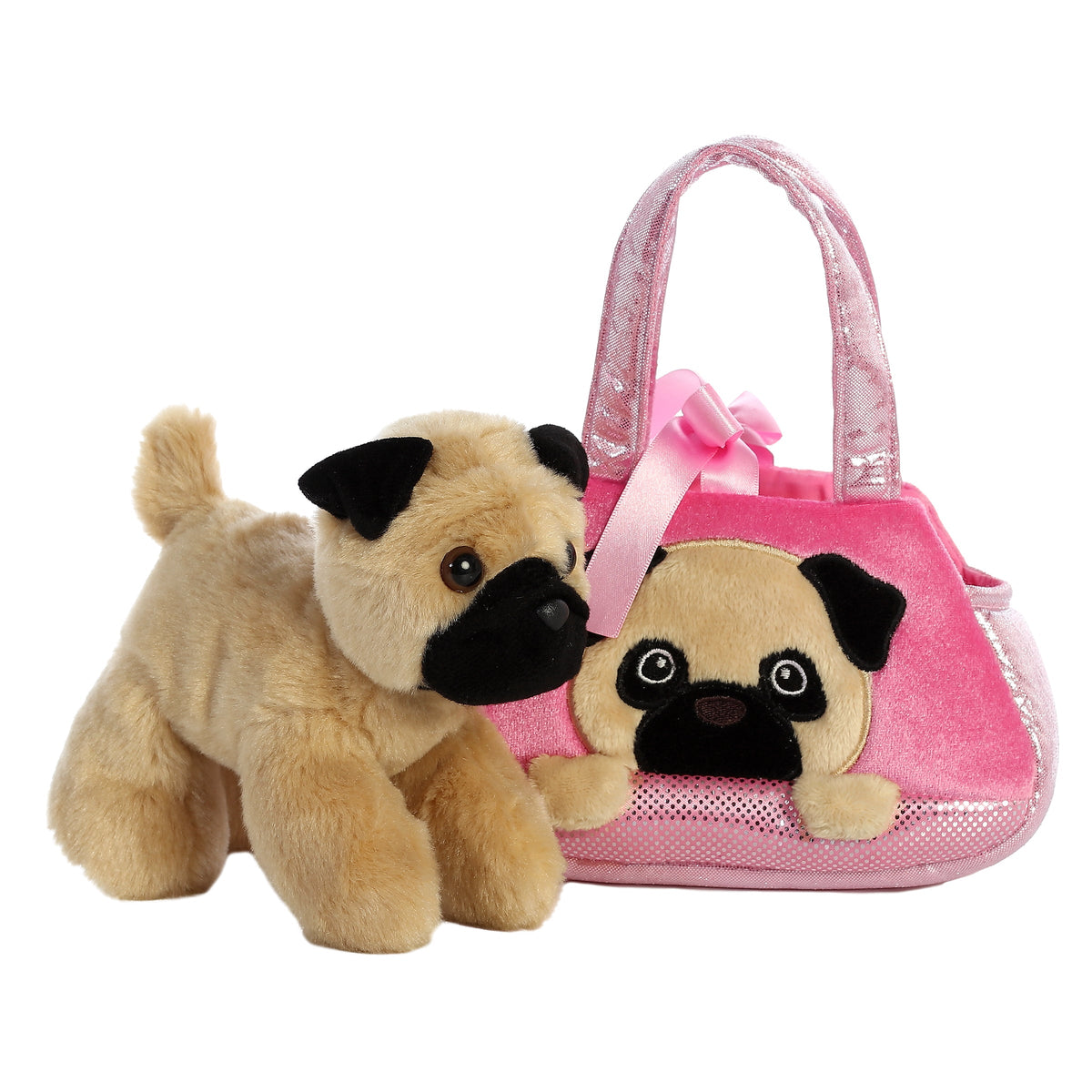 Aurora Fancy Pals 7" Peek-A-Boo Pug Carrier Plush