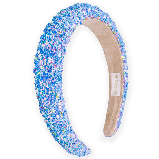 Frog Sac Kids Padded Headband, Chunky Sequin Hair Band