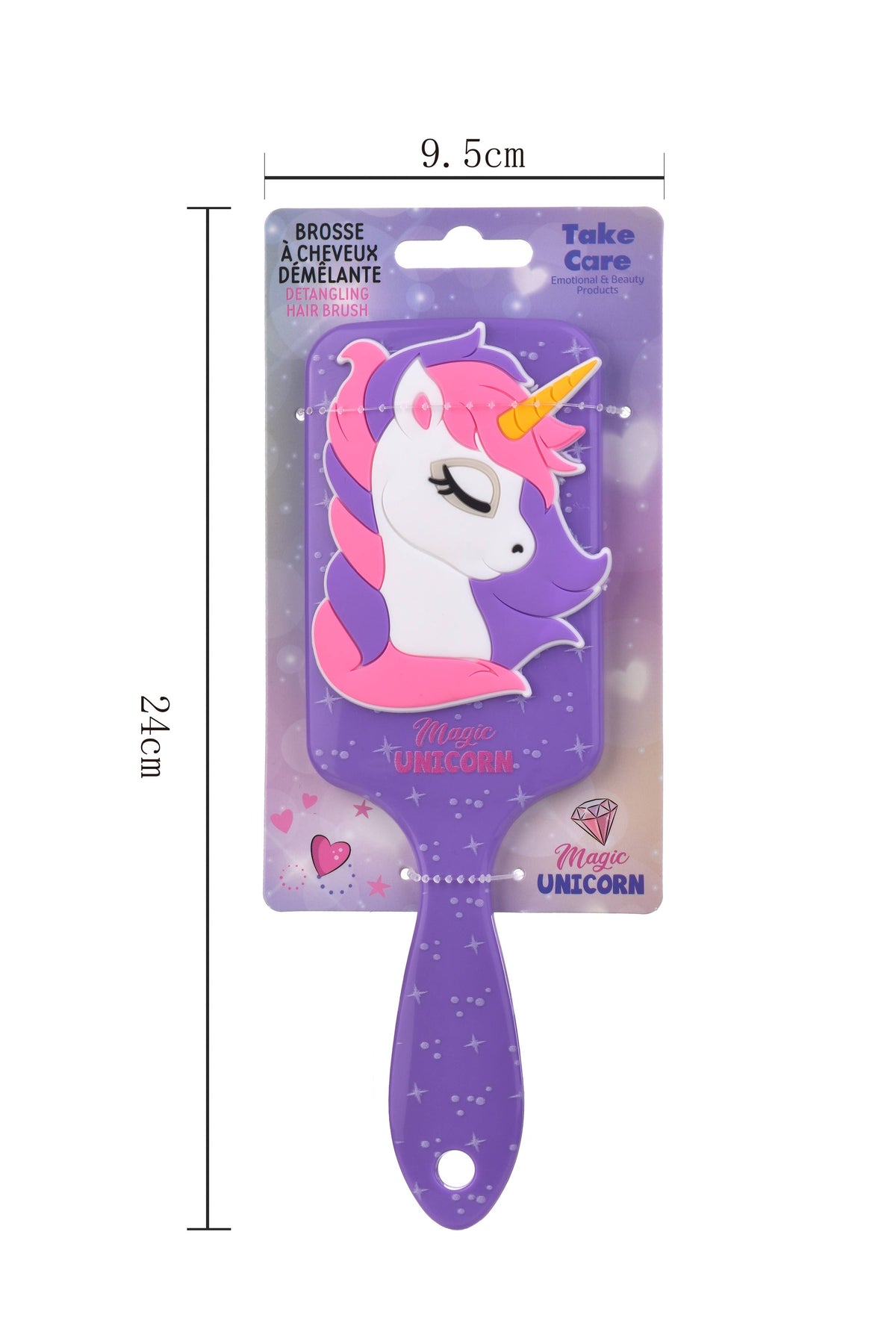 Takecare - Unicorn - Purple Hair Brush