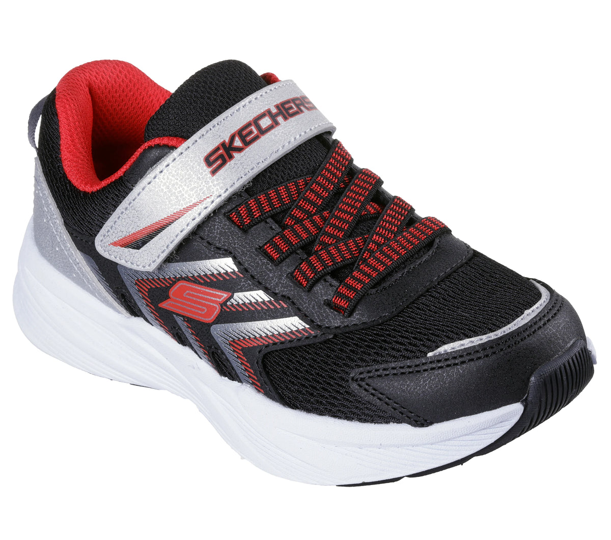 Skechers Microspec Tread sneaker in Black/Red for boys