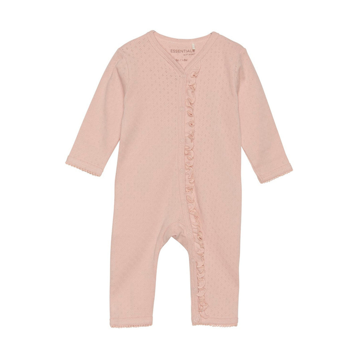 FIXONI - Infant Girl Long-Sleeved Pointelle Jumpsuit