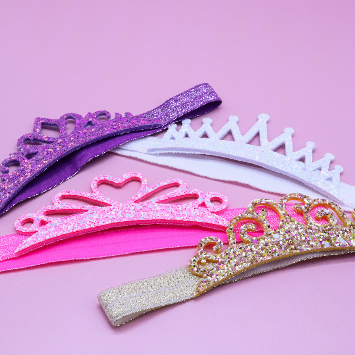 Frog Sac - Stretch Glitter Princess Tiara Headband