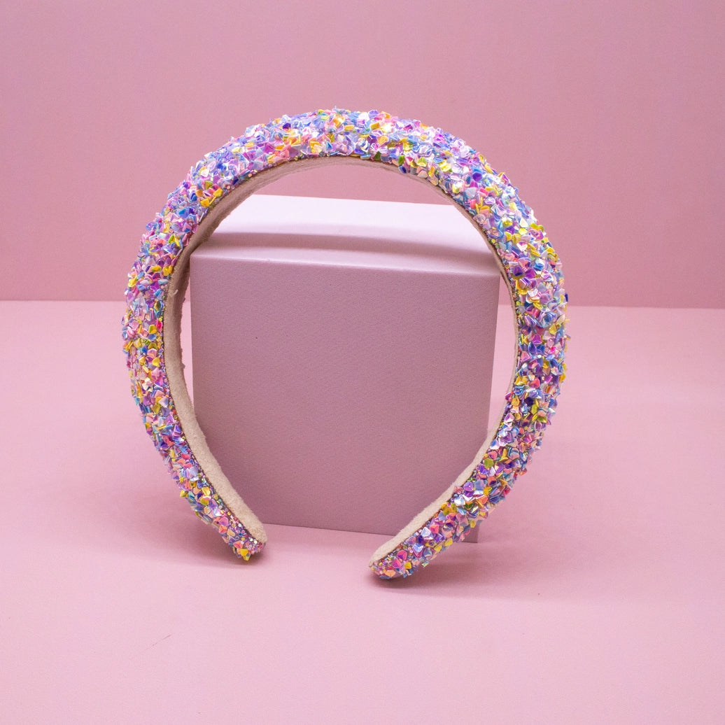 Frog Sac Kids Padded Headband, Chunky Sequin Hair Band