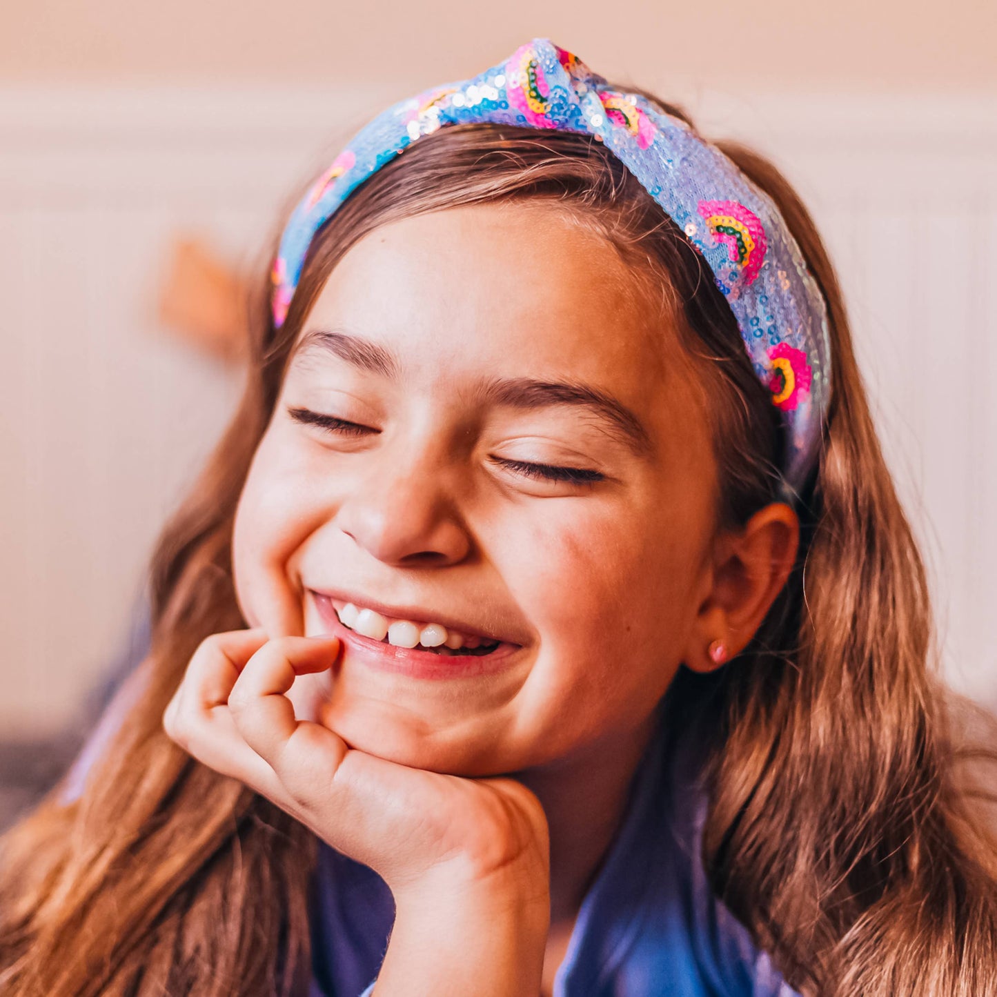 Frog Sac - Kids Sequin Knot Headband - Rainbow