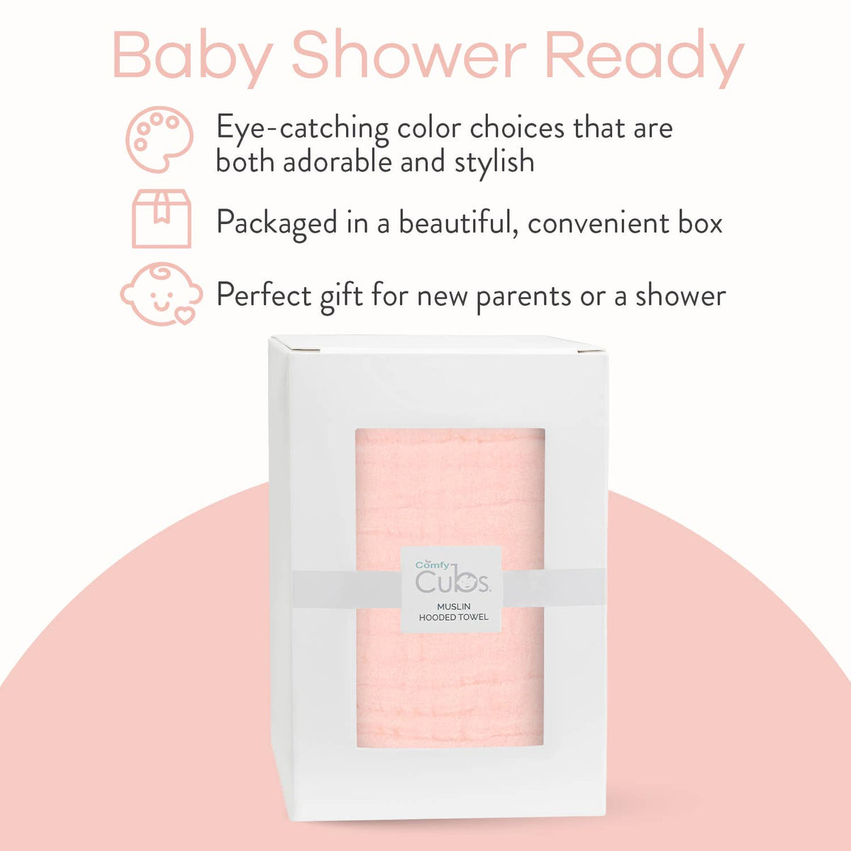 Comfy Cubs - Baby Hooded 9 Layer Muslin Cotton Towel For Kids: Pack Of 1 / Lace Pink