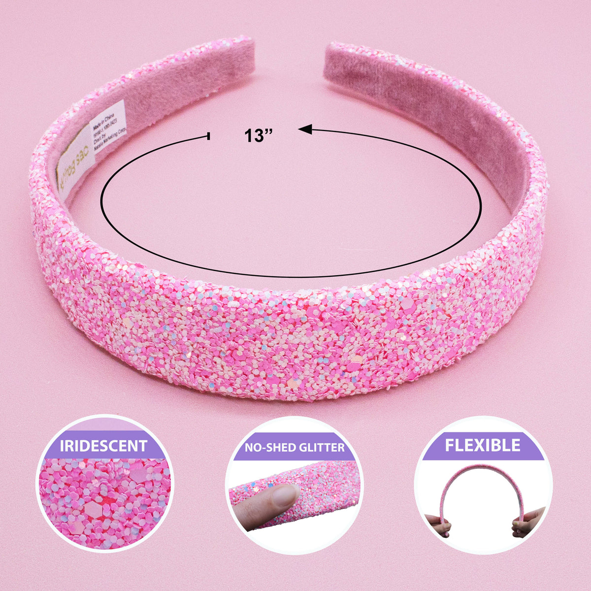 Frog Sac Tapered Chunky Glitter Headband
