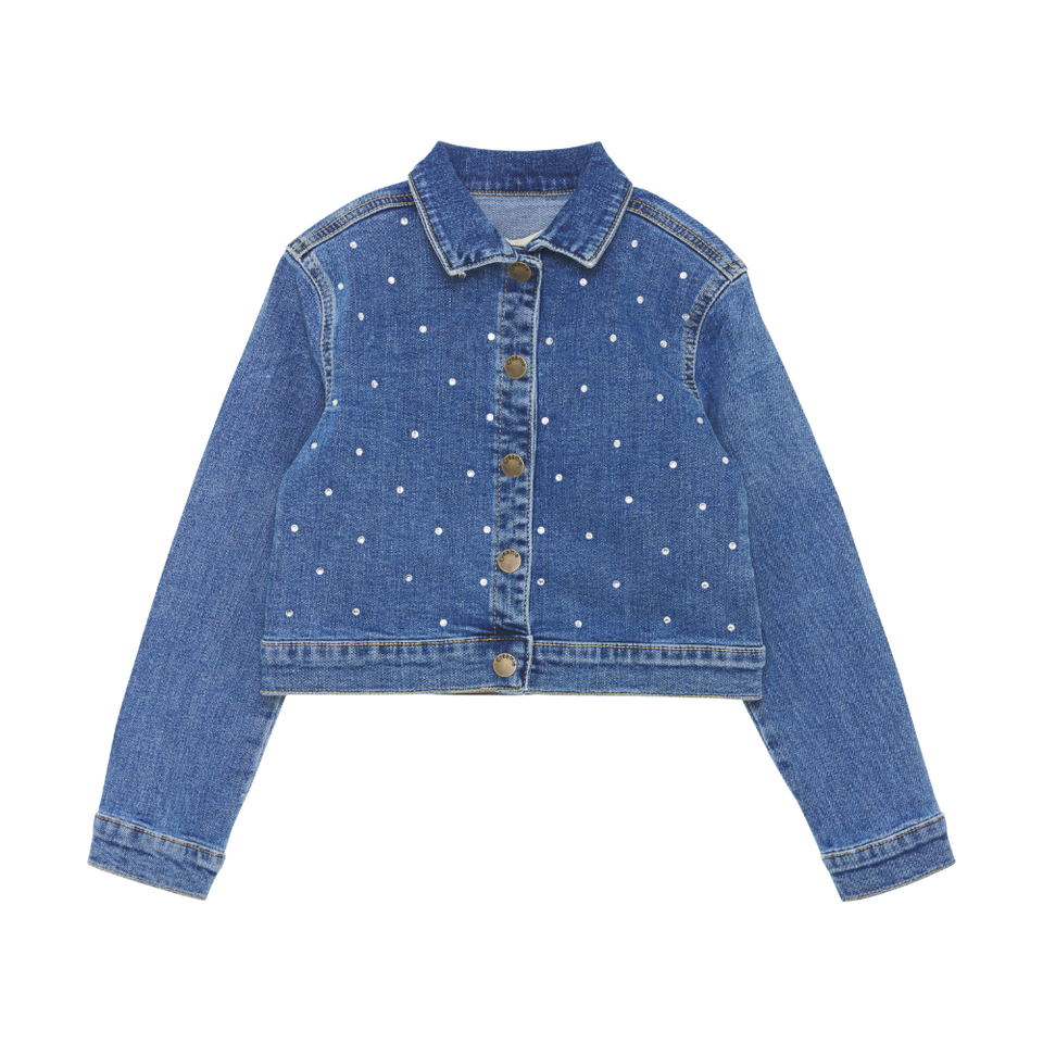 Creamie Denim Jacket with Rhinestones