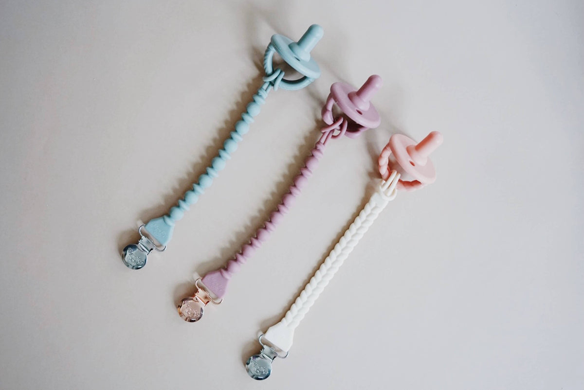 Itzy Ritzy - Sweetie Strap Silicone One-Piece Pacifier Clips