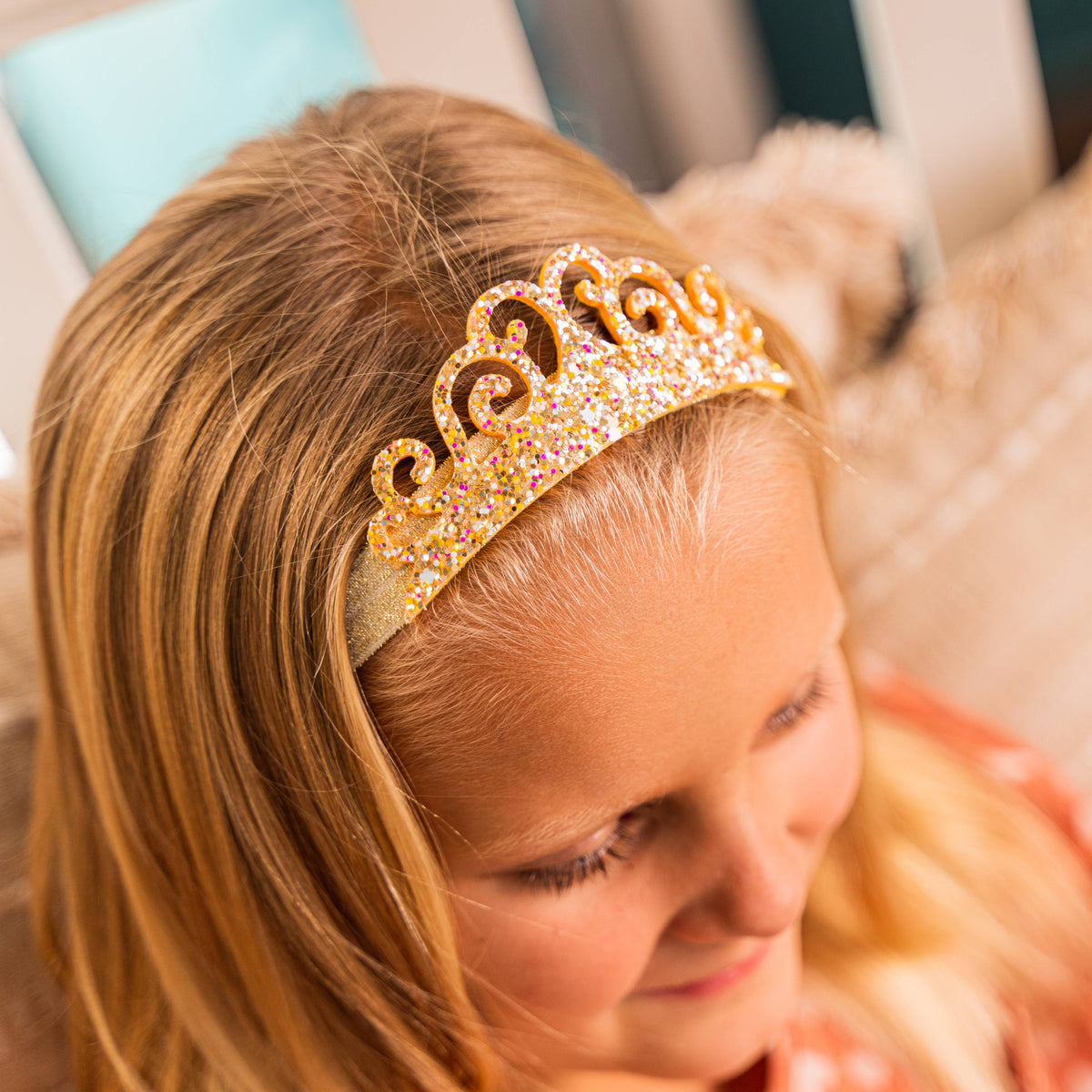 Frog Sac - Stretch Glitter Princess Tiara Headband