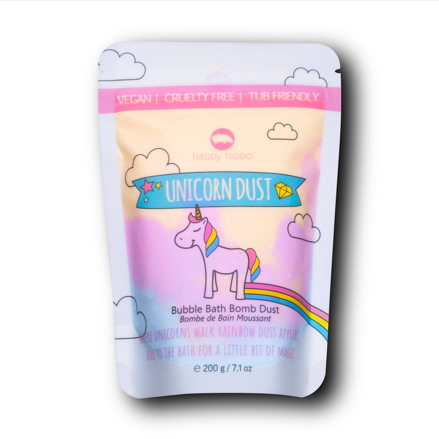Happy Hippo Bath - Unicorn Dust- Bubble Bomb Dust