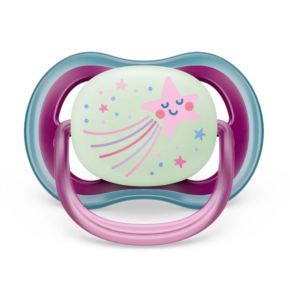 Philips Avent - Ultra Air Pacifier Night 2pk 6-18M Star+Dream