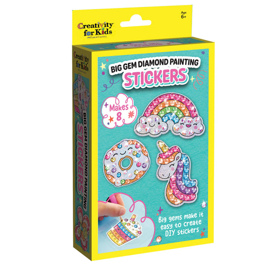 Box of Creativity for Kids Big Gem Diamond Painting Stickers with colorful designs on a white background.