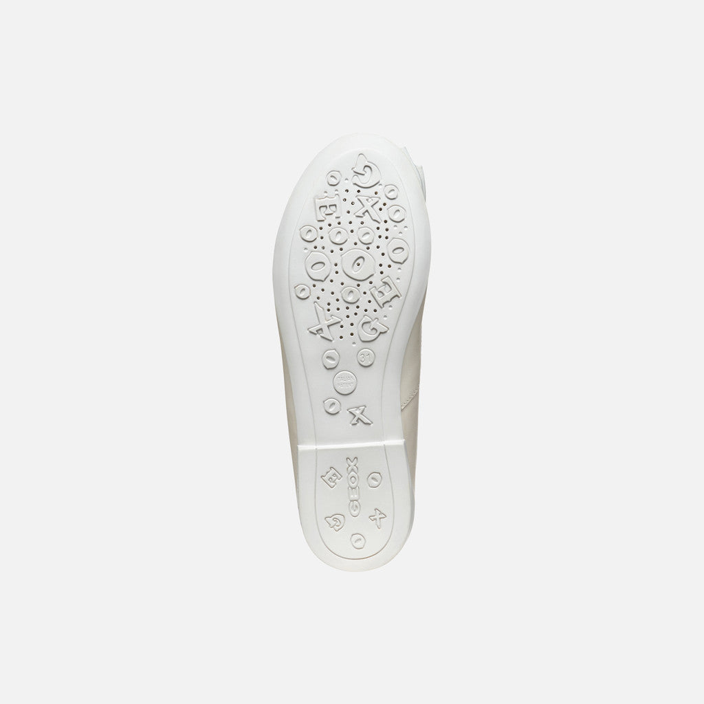 Geox Plié Pearl White Ballerina Flats