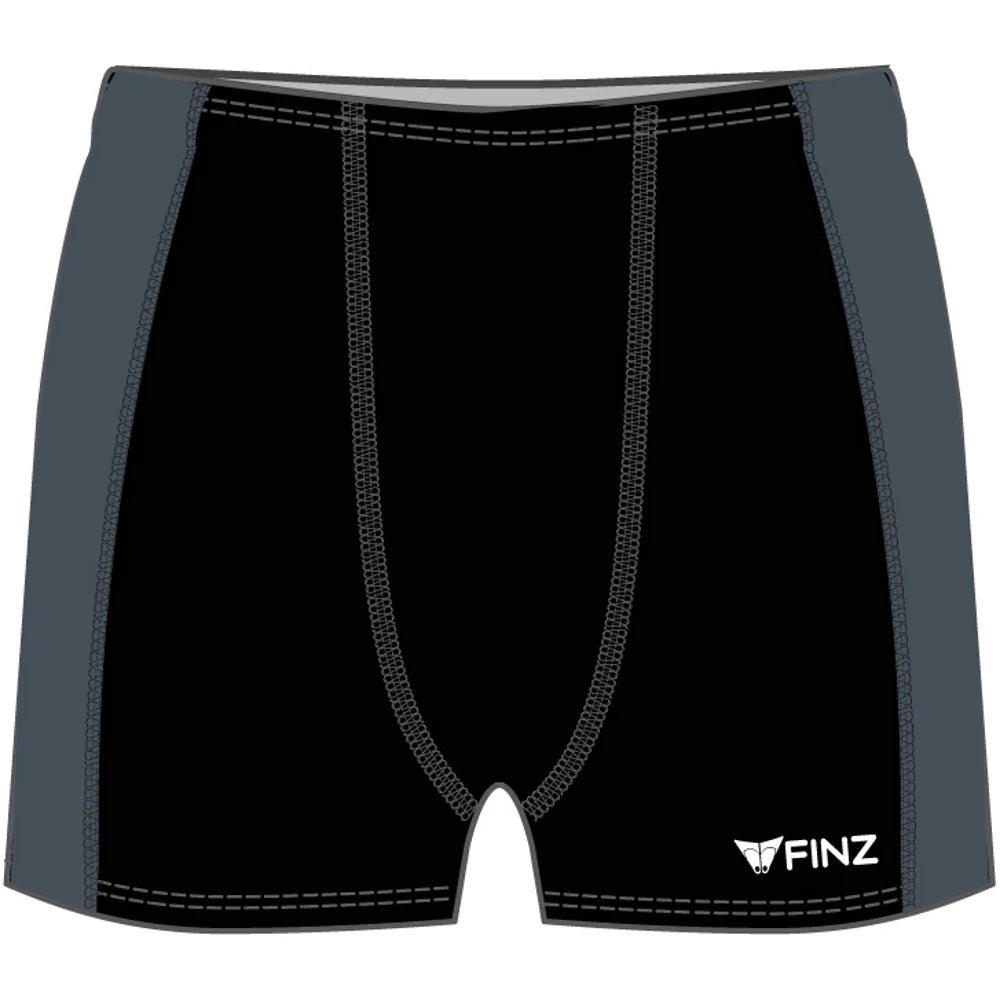 FINZ Square Leg Splice Panel - 2-Tone Boy's Swimwear - Black / Charcoal