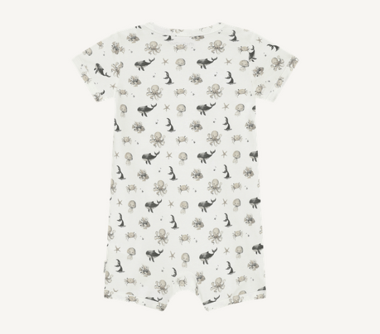 Minymo - All Over Ocean Pals Short Sleeve Romper