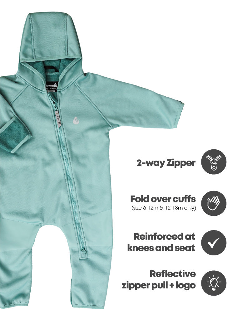 Therm Kids - All-Weather Fleece Onesie - Seafoam