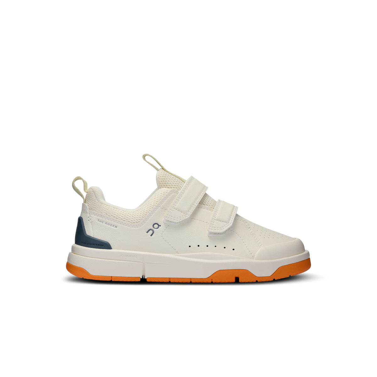 On The Roger Kids Lifestyle Shoe - Ivory | Orange by ON Running