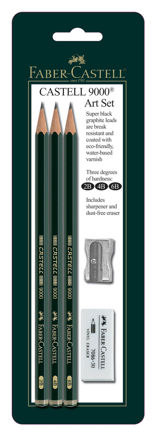 Faber-Castell / Creativity for Kids - Castell 9000 Graphite Pencils, Art Set 2B, 4B, 6B Pencils