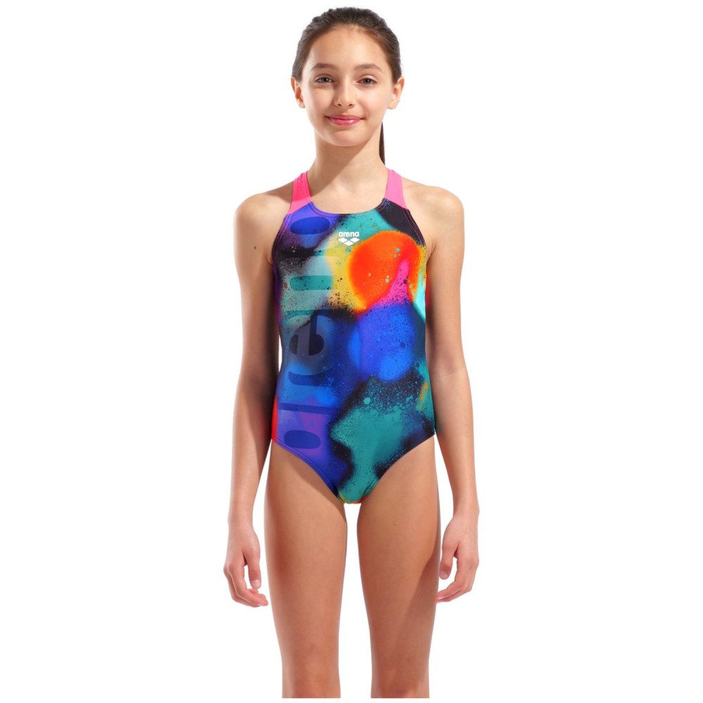 Arena Girls' Spray Paint Swimsuit - Swim Pro Back