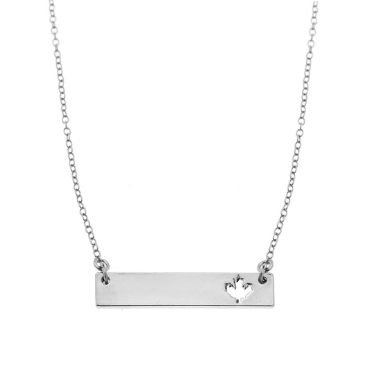 Foxy Originals - Maple Leaf Bar Necklace | Made in Canada |