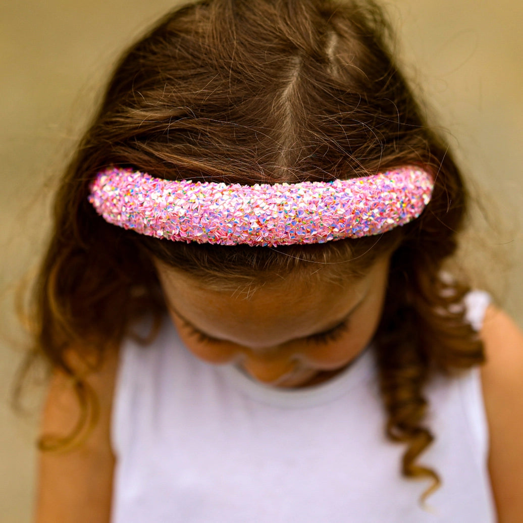 Frog Sac Kids Padded Headband, Chunky Sequin Hair Band