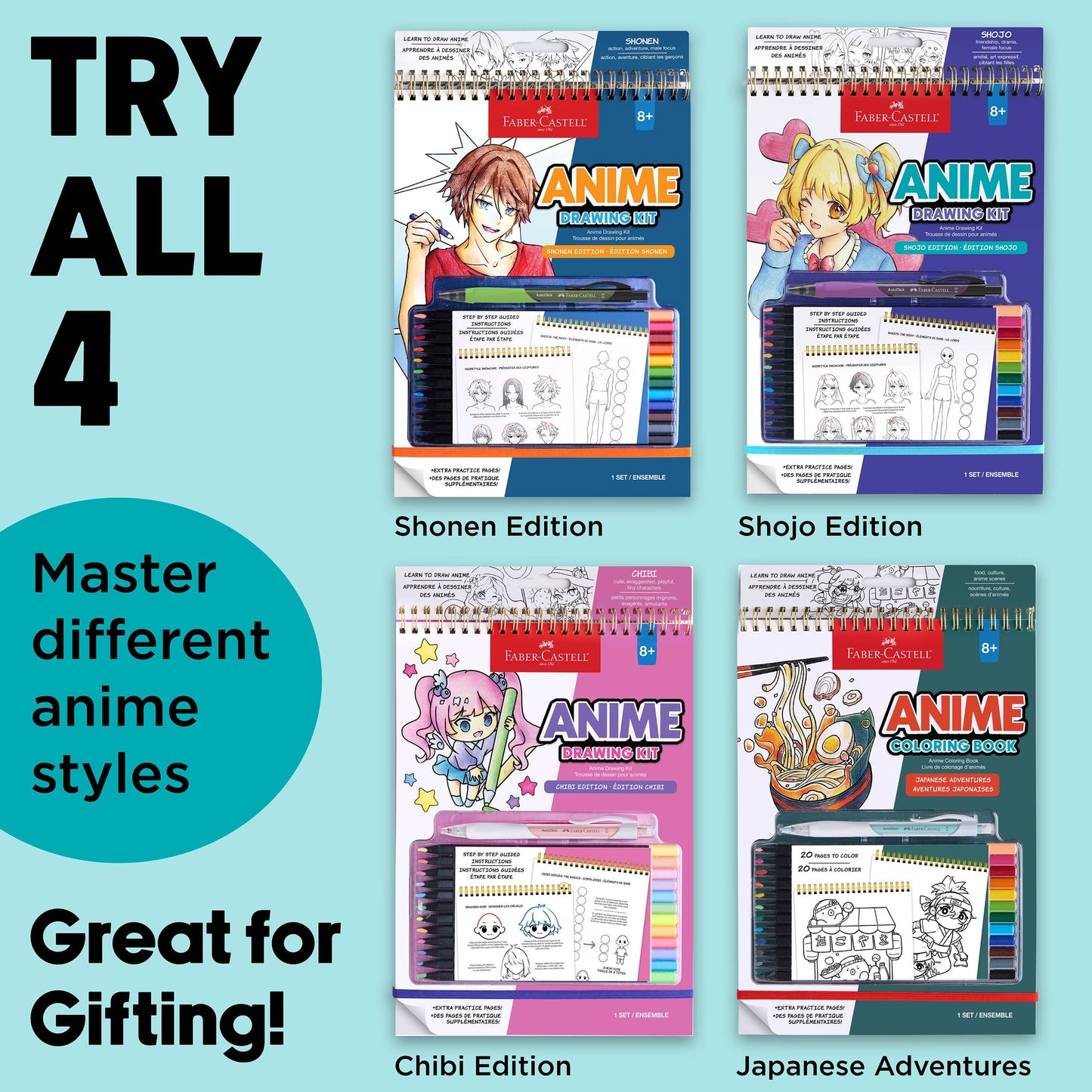 Faber-Castell / Creativity for Kids - Anime Drawing - Japanese Adventures Edition Coloring Book