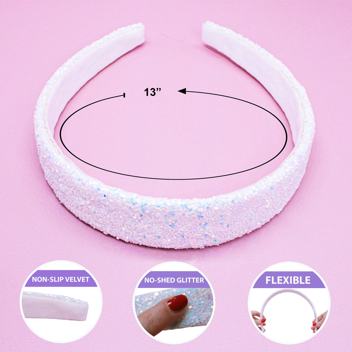 Frog Sac Tapered Chunky Glitter Headband