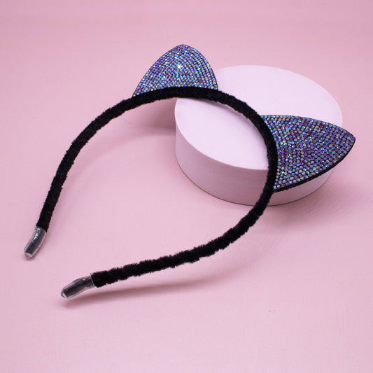 Frog Sac - Cat Ears Headband - Kids Dual Sided Rhinestone Hairband