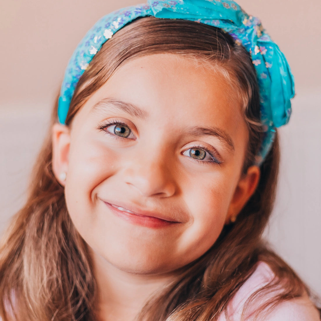 Frog Sac Big Bow Headband, Double Layer Sequin
