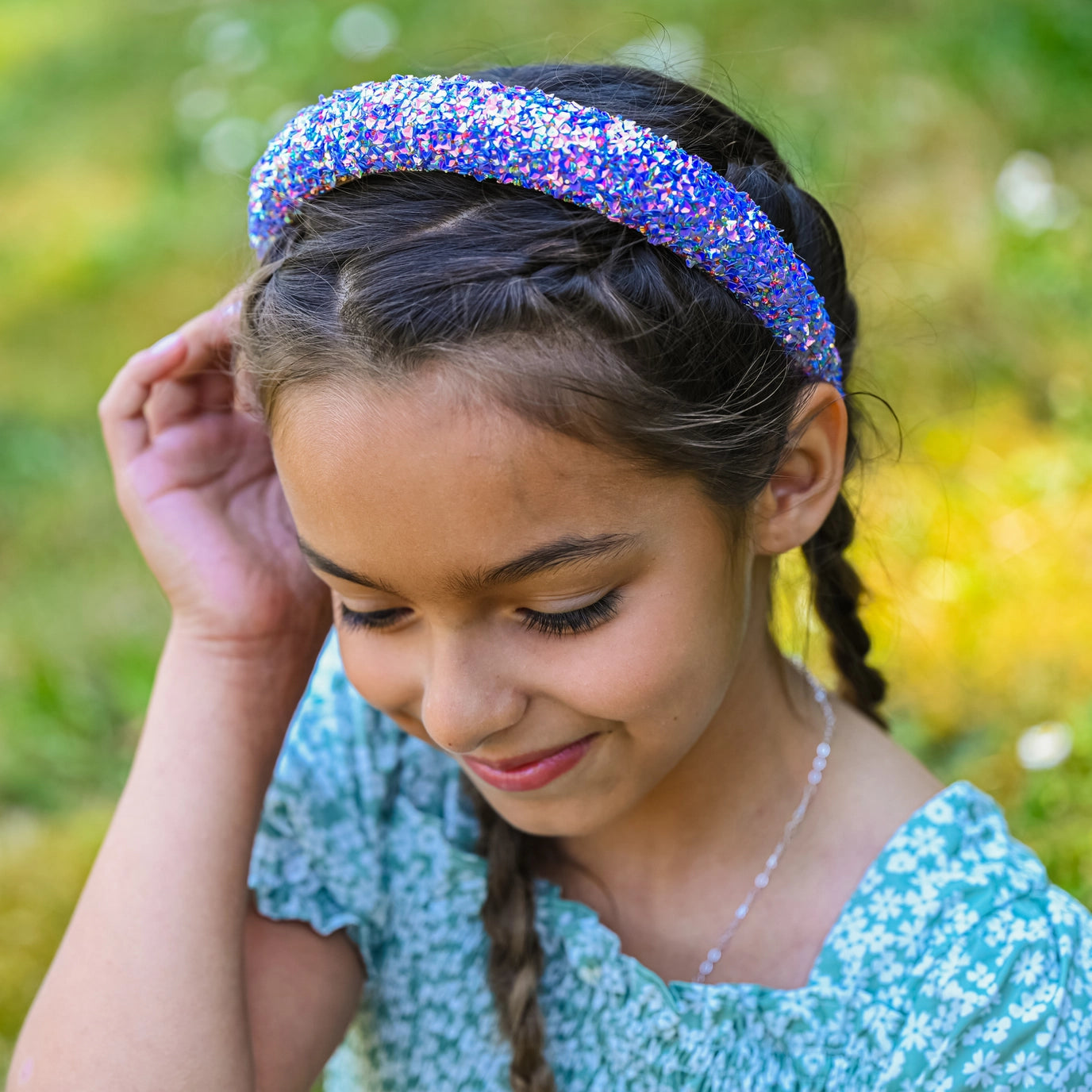 Frog Sac Kids Padded Headband, Chunky Sequin Hair Band