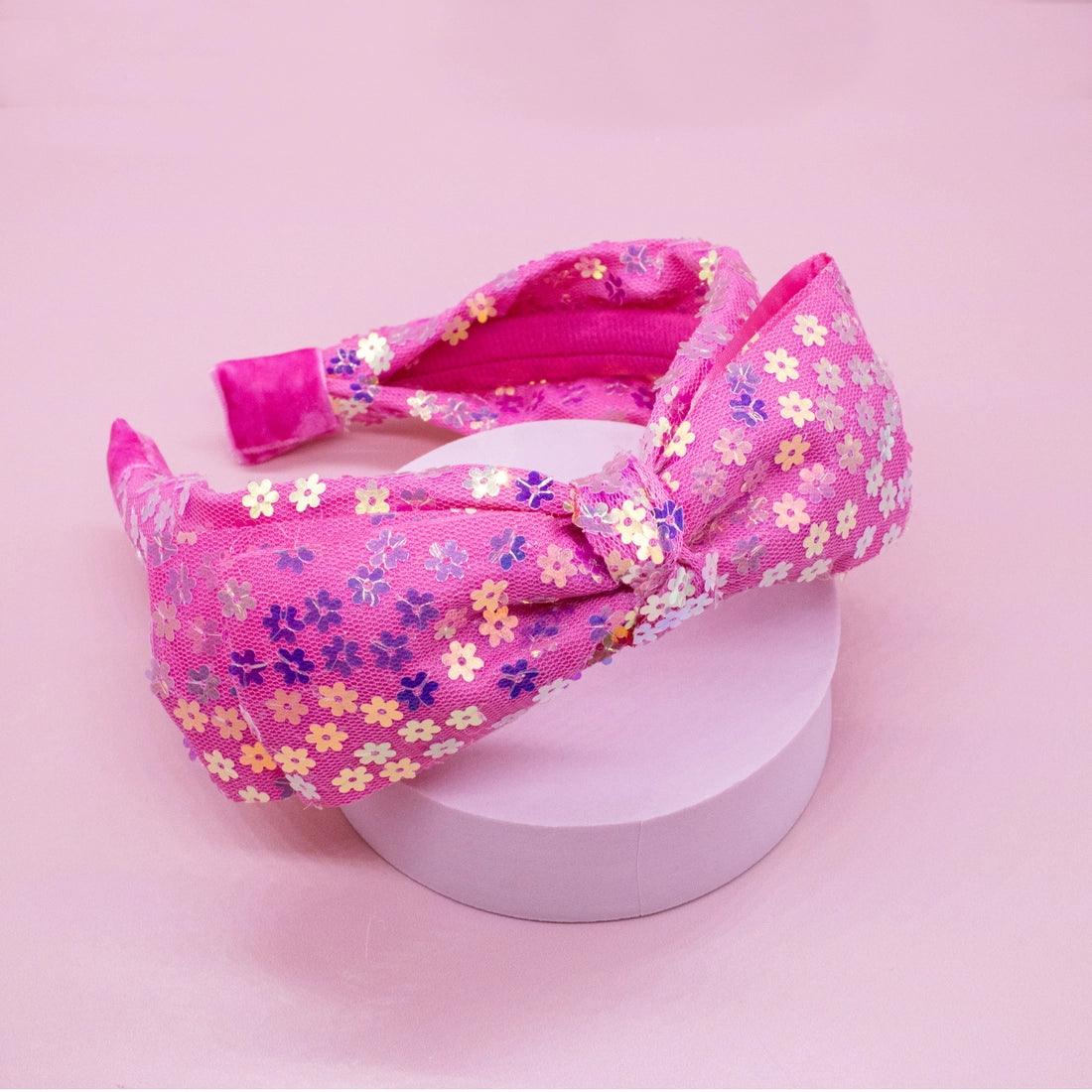 Frog Sac Big Bow Headband, Double Layer Sequin