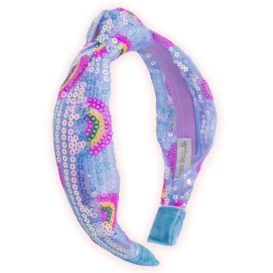 Frog Sac - Kids Sequin Knot Headband - Rainbow