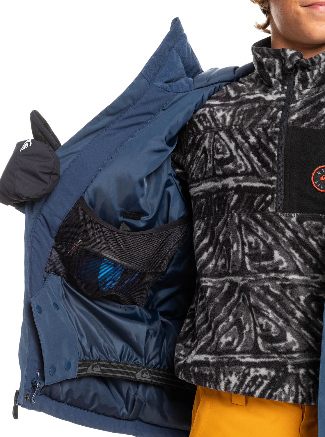 QUIKSILVER Mission Printed Block Winter Jacket, children's jackets — front view