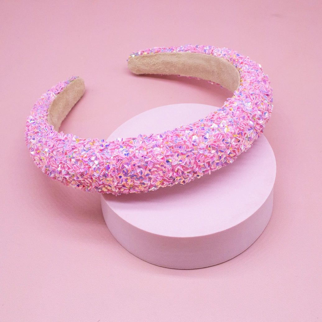 Frog Sac Kids Padded Headband, Chunky Sequin Hair Band