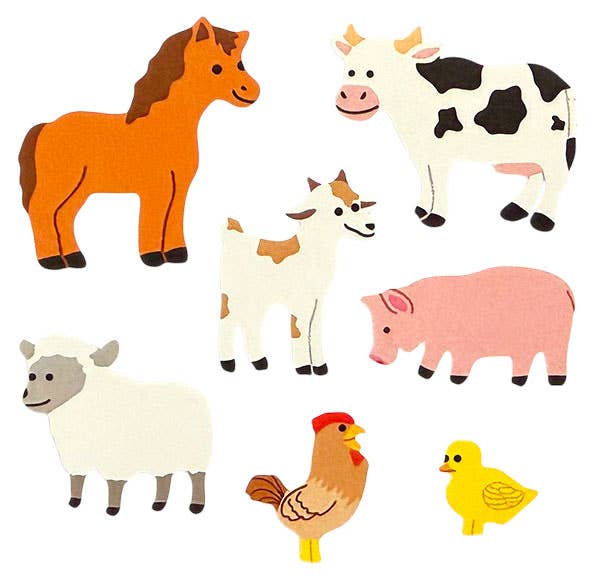 Sticker Garden - Glossy Farm Animals Sticker Sheet