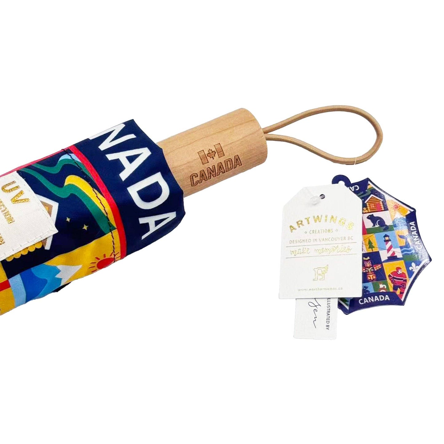 Canada Heritage Icon Folding Umbrella UV Sun and Rain