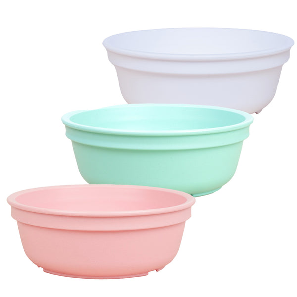 Re-play 3 PK 12 Oz Bowls, Ice Pink, Mint, White
