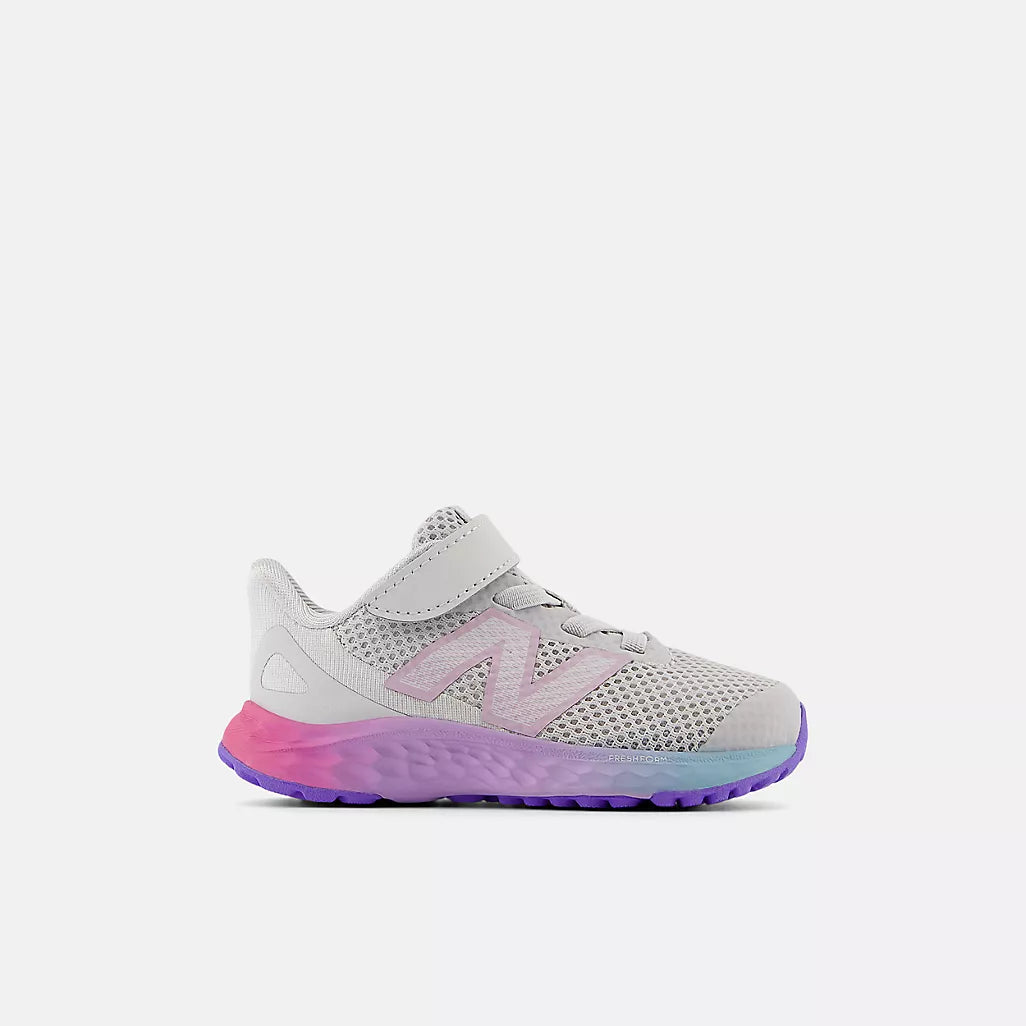New Balance Fresh Foam Arishi v4 Running Shoe - Bungee Lace - Toddler - Grey Matter