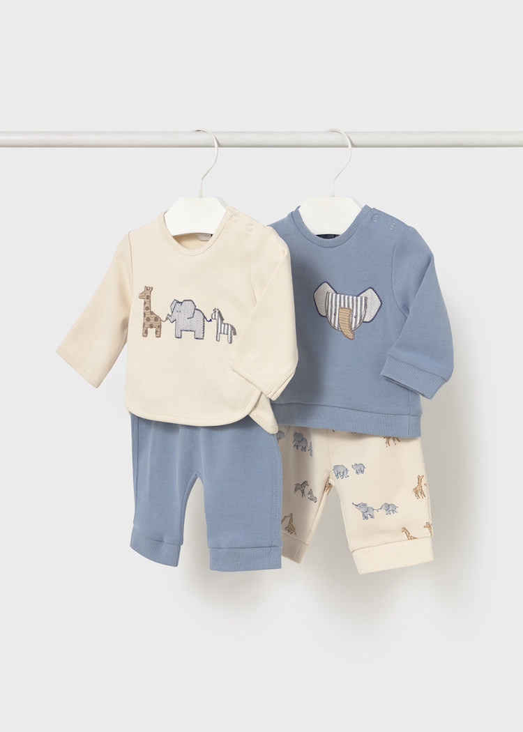 Mayoral - Baby Safari Animals Sweatshirt & Pants 2 Piece Set