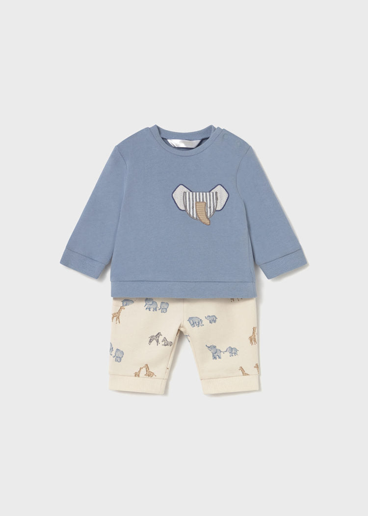 Mayoral - Baby Safari Animals Sweatshirt & Pants 2 Piece Set