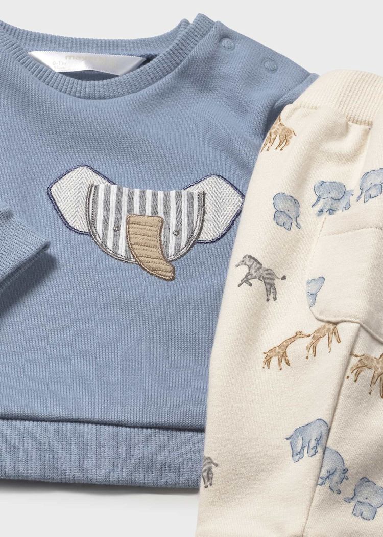 Mayoral - Baby Safari Animals Sweatshirt & Pants 2 Piece Set
