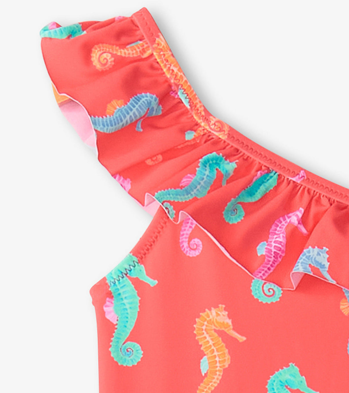 Hatley - Painted Sea Horses Ruffle Trim Swimsuit