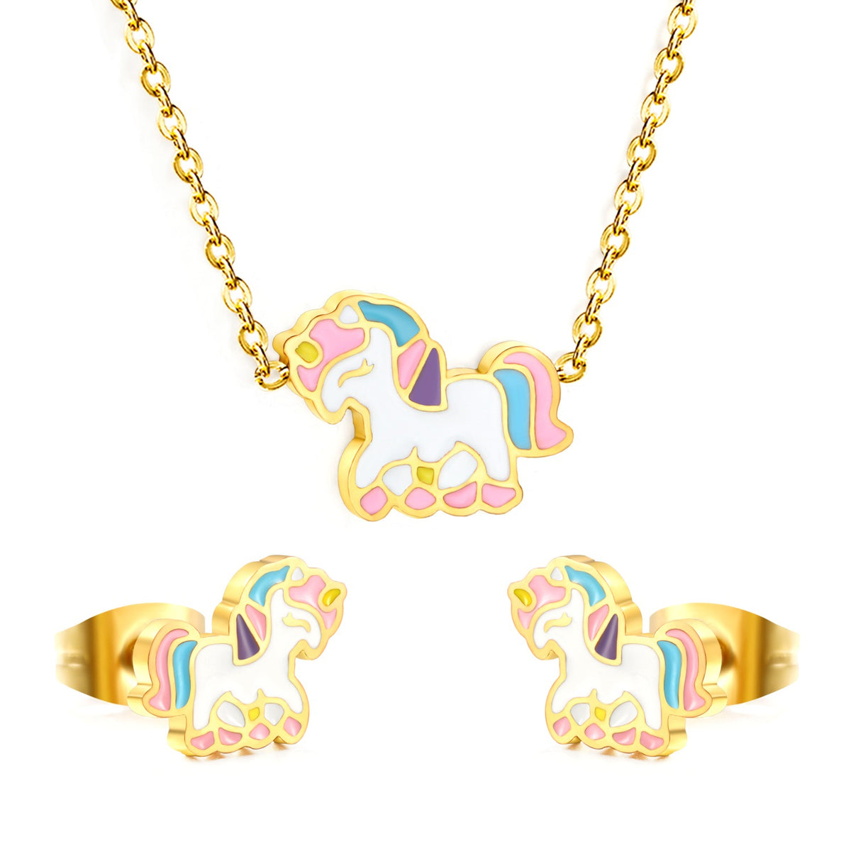 Oh! Cherise Unicorn Earring & Necklace Set
